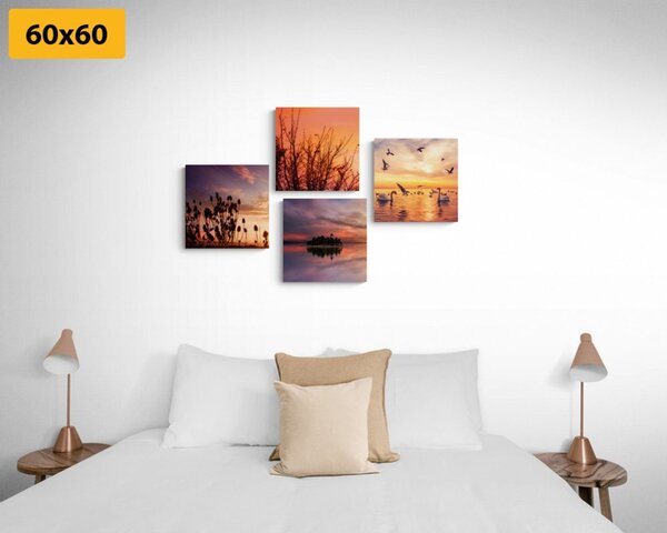 Set di quadri – Natura in versione romantica