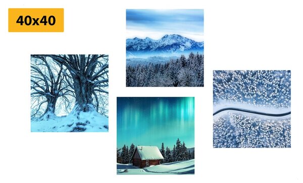 Set di quadri – Paesaggio innevato