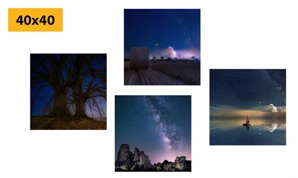 Set di quadri – Natura notturna misteriosa