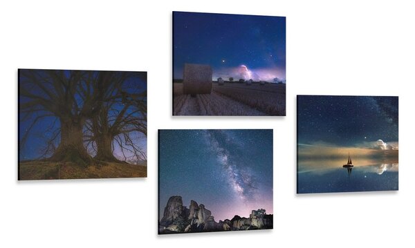 Set di quadri – Natura notturna misteriosa