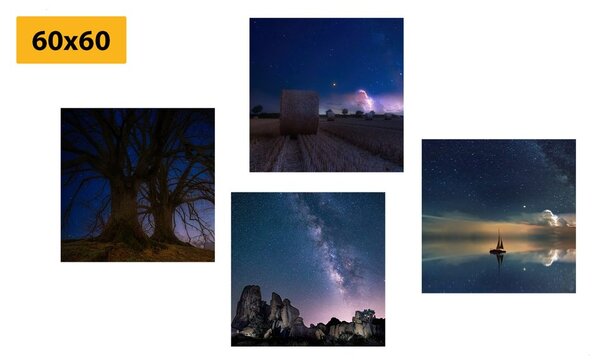 Set di quadri – Natura notturna misteriosa