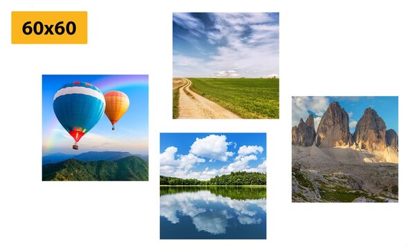 Set di quadri – Volo in mongolfiera sulla terra