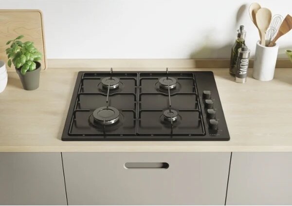 Candy CHW 6 LBB Piano Cottura 4 Fuochi a Gas 60 cm colore Nero