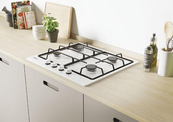 Candy CHW6BRWW Piano Cottura 4 Fuochi a Gas 60 cm colore Bianco