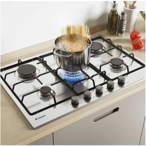 Candy CHW7X Piano Cottura 5 Fuochi a Gas 75 cm colore Inox