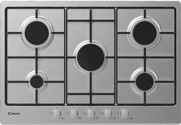 Candy CHW7X Piano Cottura 5 Fuochi a Gas 75 cm colore Inox