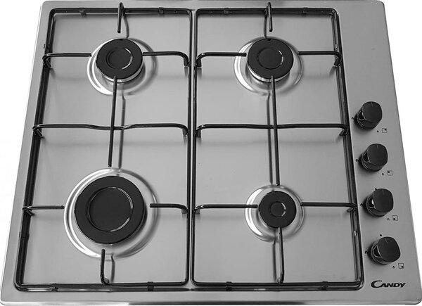 Candy CHW6LBX Piano Cottura 4 Fuochi a Gas 60 cm colore Inox