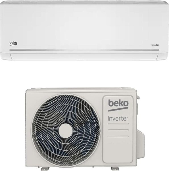 Beko Climatizzatore 12000 Btu Inverter Monosplit Condizionatore con Pompa di Calore Classe A+++/A++ R32 (Unit Interna + Unit Esterna) - BEEPGH120