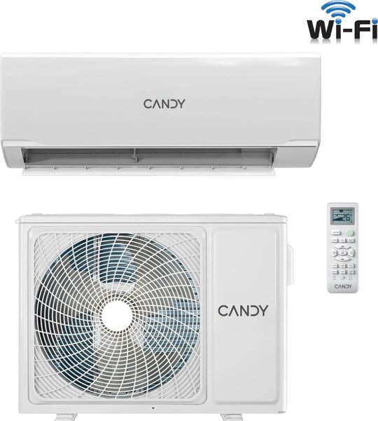 Candy Climatizzatore 12000 Btu Inverter Monosplit Condizionatore con Pompa di Calore Classe A++/A+ R32 Wi-Fi (Unit Interna + Unit Esterna) - CY-1