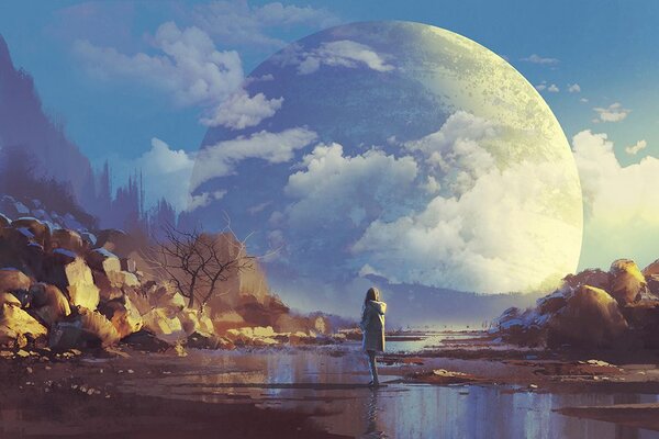 Carta da parati – Donna nel mondo della fantasia