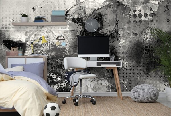 Carta da parati – Pittura grafica in bianco e nero