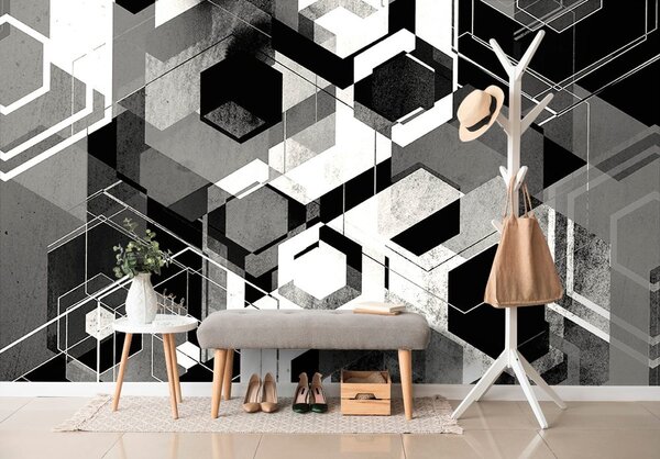 Carta da parati – Geometria in bianco e nero