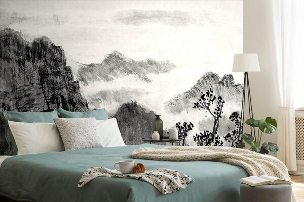 Carta da parati – Pittura cinese in bianco e nero della terra