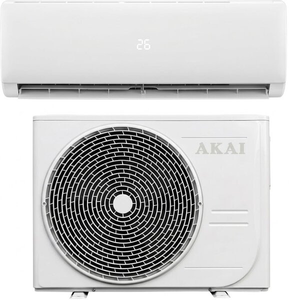 Akai Climatizzatore 9000 Btu Inverter Monosplit Condizionatore con Pompa di Calore Classe A++ /A+ R32 Wi-Fi (Unit Interna+ Unit Esterna) - MISTRA