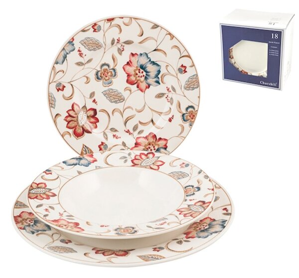 Servizio tavola 18 pezzi Jacobean in erthenware decorato