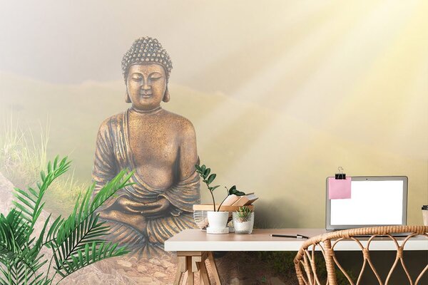 Carta da parati – Statua di Buddha in posizione meditativa