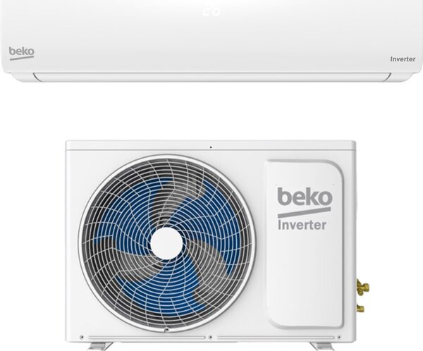 Beko Climatizzatore 9000 Btu Monosplit Inverter Condizionatore con Pompa di Calore Classe A++/A+ Wifi (Unit Interna + Unit Esterna) - BEHPC090 + 