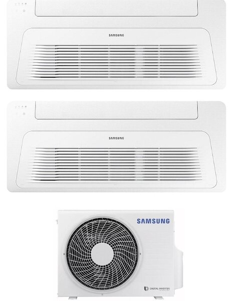 Samsung Climatizzatore a Cassetta 1 Via Dual Split 9000+9000 btu Condizionatore con Pompa di Calore Classe A+++/A++ (Unit Interna + Unit Esterna)