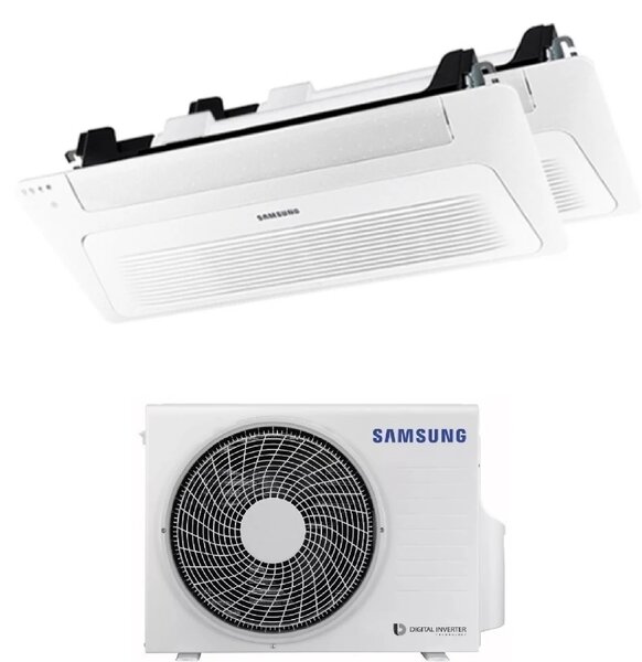Samsung Climatizzatore a Cassetta 1 Via Dual Split 9000+9000 btu Condizionatore con Pompa di Calore Classe A+++/A++ (Unit Interna + Unit Esterna)