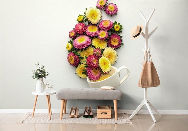 Carta da parati – Tazza piena di fiori