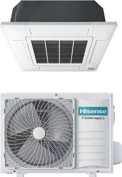 Hisense Climatizzatore a Cassetta 4 Vie 12000 Btu Monosplit Condizionatore con Pompa di Calore Classe A++/A++ (Unit Interna + Unit Esterna) con P