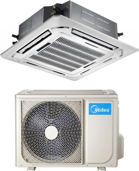 MIDEA Climatizzatore a Cassetta 4 Vie 24000 Btu Inverter Monosplit Condizionatore con Pompa di Calore Classe A++/A+ (Unit Interna + Unit Esterna)