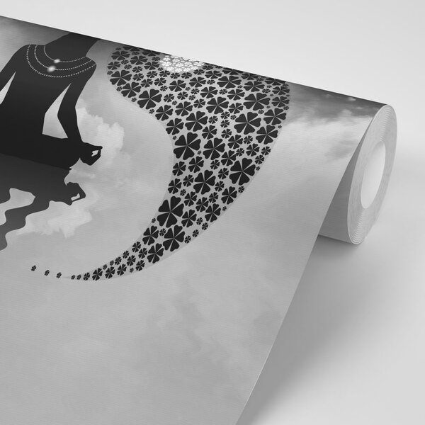 Carta da parati – Yoga yin e yang bianco e nero