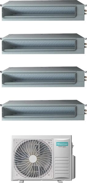 Hisense Climatizzatore Canalizzato Quadri Split 9+9+9+12 btu Condizionatore con Pompa di Calore Classe A++/A+ (Unit Interna + Unit Esterna) Coman