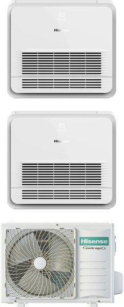 Hisense Climatizzatore Console Dual Split 9000+9000 btu Condizionatore con Pompa di Calore Classe A++/A+ serie Turbo Comando Wireless Incluso (Unit