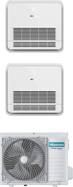 Hisense Climatizzatore Console Dual Split 12000 + 18000 btu Condizionatore con Pompa di Calore Classe A++/A+ Comando wireless incluso (Unit Intern