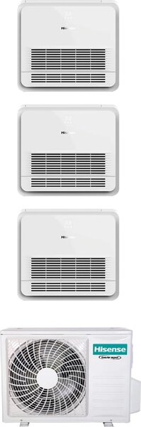 Hisense Climatizzatore Console Trial Split 9000 + 9000 + 12000 btu Condizionatore con Pompa di Calore Classe A++/A+ Comando wireless incluso (Unit