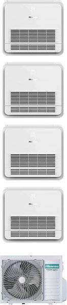 Hisense Climatizzatore Console Quadri Split 9+9+9+12 btu Condizionatore con Pompa di Calore Classe A++/A+ serie Turbo Comando Wireless Incluso (Uni