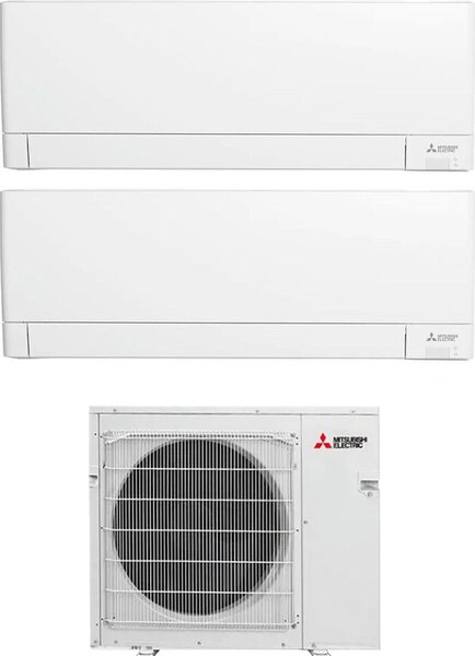 MITSUBISHI Climatizzatore Dual Split Inverter 12000 + 12000 Btu Condizionatore con Pompa di Calore Classe A+++/A++ (Unit Interna + Unit Esterna )