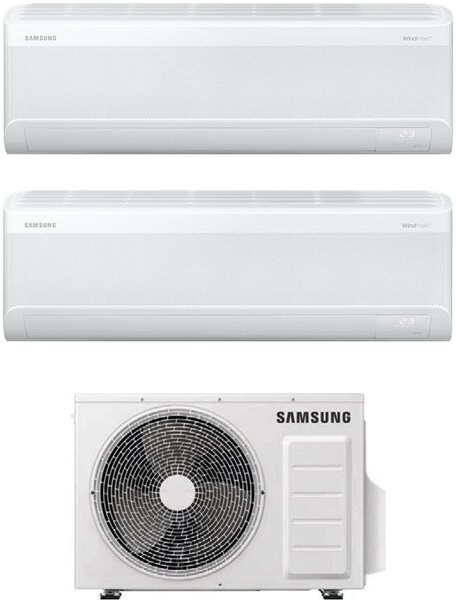 Samsung Climatizzatore Dual split 12000+12000 btu Inverter Condizionatore con Pompa di Calore Gas R32 WIFI Classe A+++/A++ (Unit Interna + Unit E