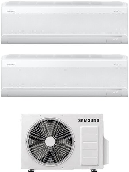 Samsung Climatizzatore Dual split 7000+12000 btu Inverter Condizionatore con Pompa di Calore Gas R32 WIFI Classe A+++/A++ (Unit Interna + Unit E