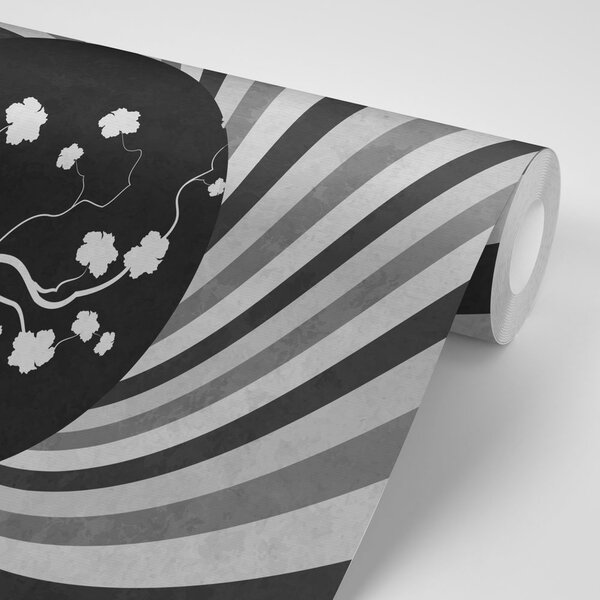 Carta da parati – Sfondo grunge asiatico bianco e nero