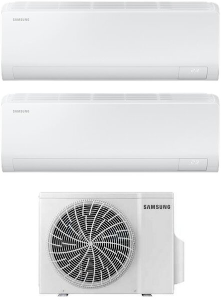 Samsung Climatizzatore Dual split 9000+12000 btu Inverter Condizionatore con Pompa di Calore Gas R32 WIFI Classe A+++/A++ (Unit Interna + Unit E