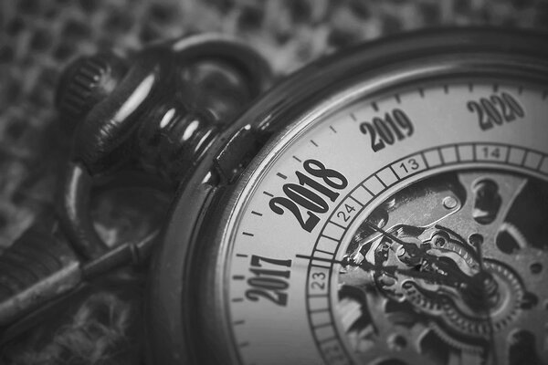 Carta da parati – Orologio da tasca bianco e nero
