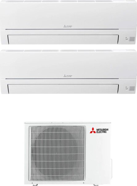 MITSUBISHI Climatizzatore Dual Split Inverter 12000 + 12000 Btu Condizionatore con Pompa di Calore Classe A++/A+ (Unit Interna + Unit Esterna ) -