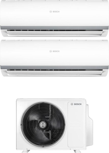 Bosch Climatizzatore Dual Split Inverter 12000 + 12000 Btu Condizionatore con Pompa di Calore Classe A++/A+ (Unit Interna + Unit Esterna) - 2x CL