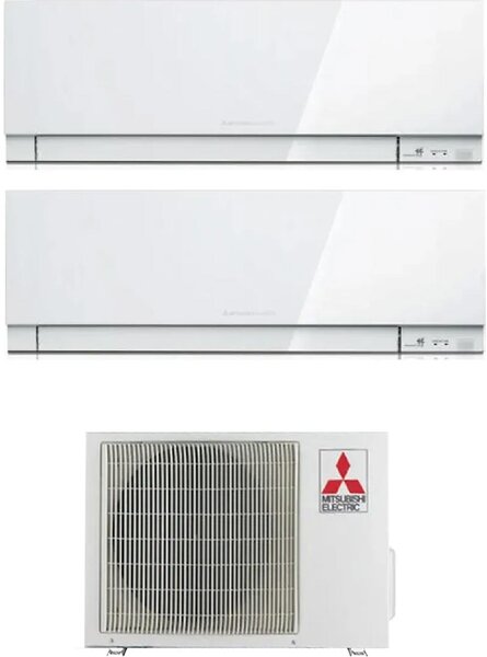 MITSUBISHI Climatizzatore Dual Split Inverter 12000+12000 Btu Condizionatore con Pompa di calore Classe A++/A+ Gas R32 Wifi (Unit Interna + Unit 