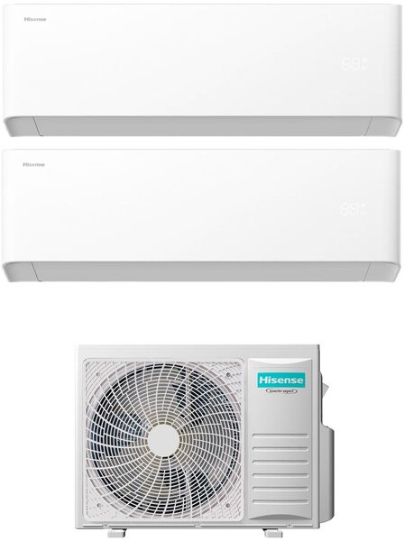 Hisense Climatizzatore Dual Split Inverter 7000+7000 btu Condizionatore con Pompa di Calore Classe A++/A+ Gas R32 WiFi (Unit Interna + Unit Ester