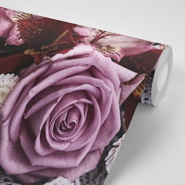 Carta da parati – Bouquet di rose in stile retrò