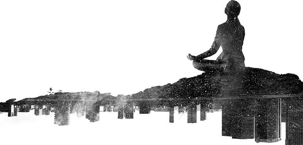 Carta da parati – Meditazione femminile in bianco e nero