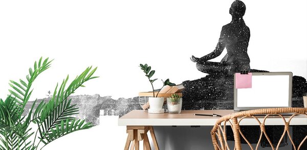 Carta da parati – Meditazione femminile in bianco e nero