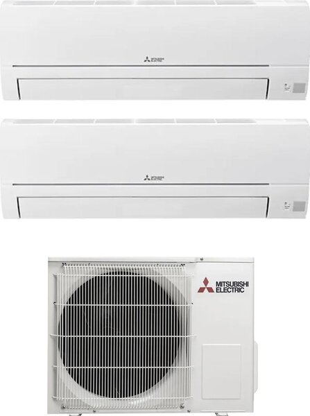 MITSUBISHI Climatizzatore Dual Split Inverter 9000 + 12000 Btu /h Condizionatore con Pompa di Calore Classe A++/A+ Deumidificatore Gas R32 (Unit I