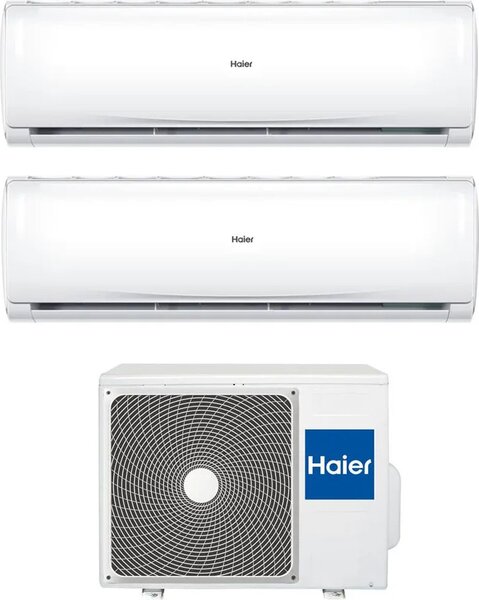 Haier Climatizzatore Dual Split Inverter 9000 + 12000 Btu Condizionatore con Pompa di Calore Classe A++/A+ (Unit Interna + Unit Esterna ) - H2U14