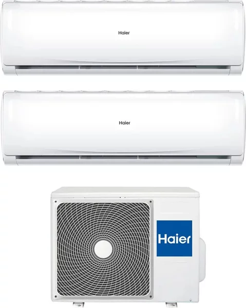 Haier Climatizzatore Dual Split Inverter 9000 + 12000 Btu Condizionatore con Pompa di Calore Classe A++/A+ (Unit Interna + Unit Esterna ) - H2U14