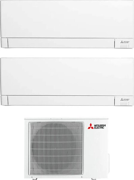 MITSUBISHI Climatizzatore Dual Split Inverter 9000 + 12000 Btu Condizionatore con Pompa di Calore Classe A+++/A++ (Unit Interna + Unit Esterna ) 