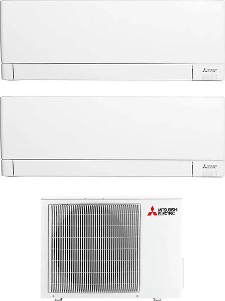 MITSUBISHI Climatizzatore Dual Split Inverter 9000 + 12000 Btu Condizionatore con Pompa di Calore Classe A+++/A++ (Unit Interna + Unit Esterna )